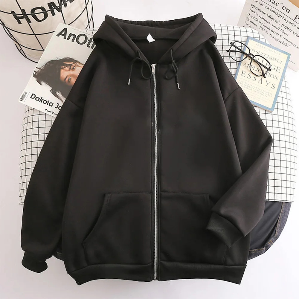 Street Fashion Zip Up Hoodie - High Street Hoodie Men Solid Color