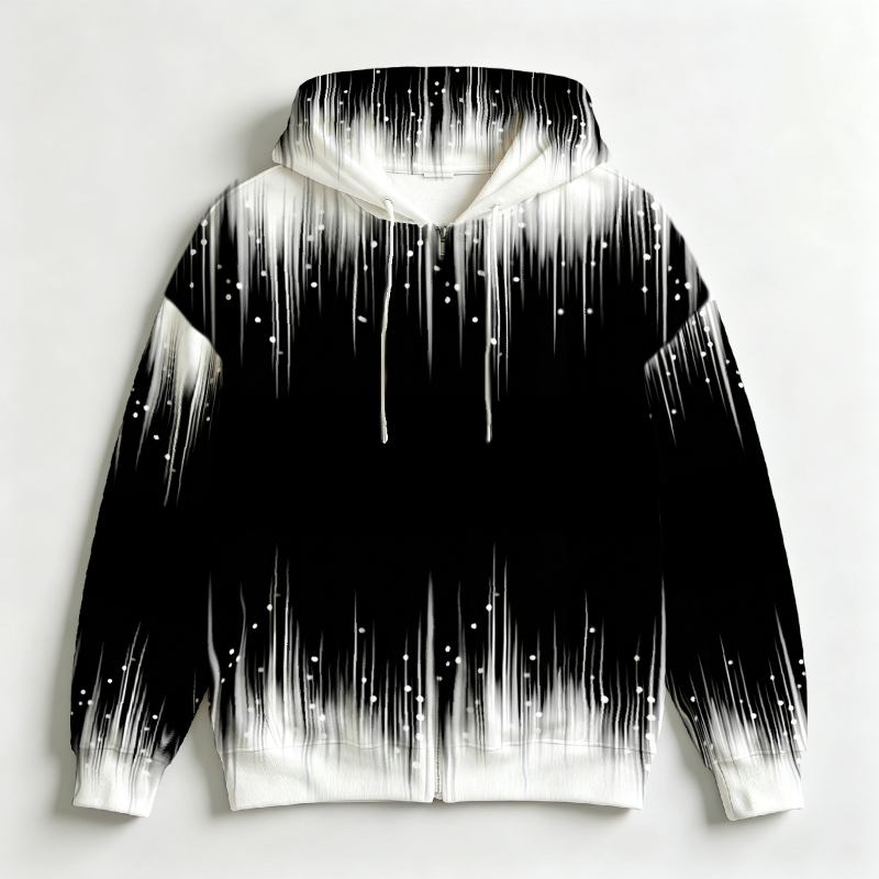 Street Fashion Definition - Men Zip Up Hoodie 3D Gradient