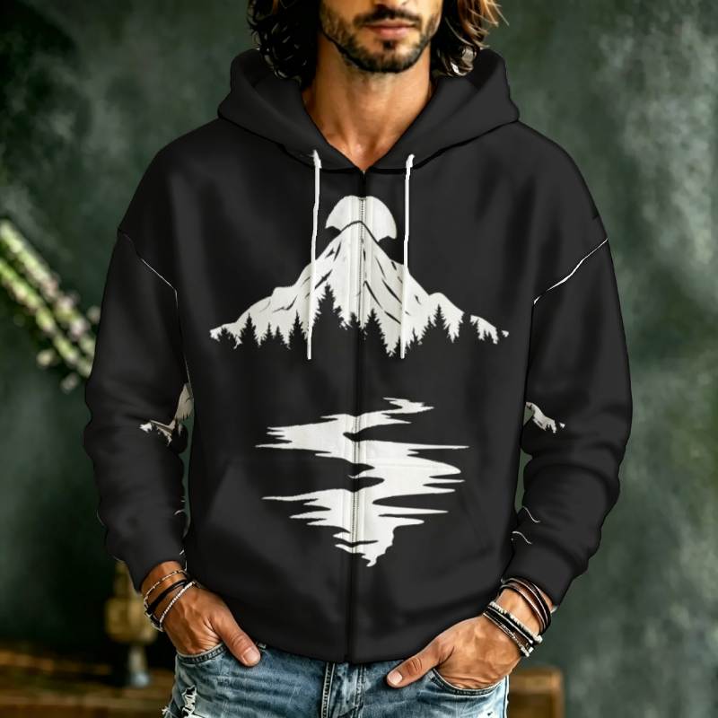 Street Fashion Definition - Men Zip Hooded Sweatshirt 3D Abstract