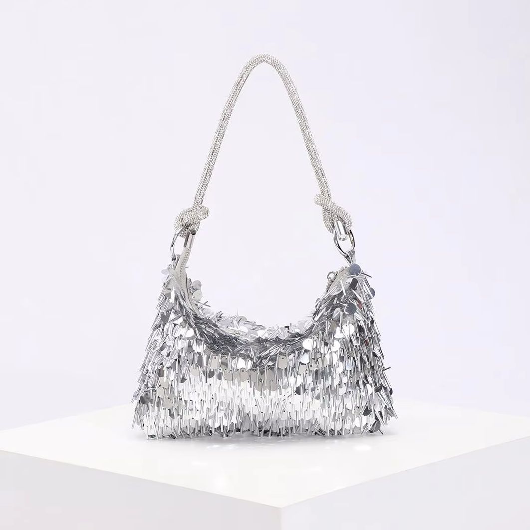 Fashion Street Night - 2026 Sequin Glitter Knotted Strap Moon
