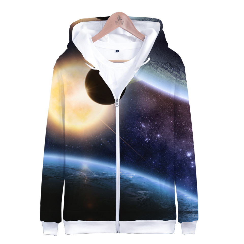 Coat Star Space Galaxy Hooded  - Street Fashion Zip Up Hoodie recension och pris