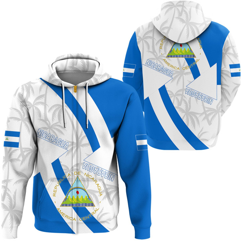 Vintage NI Nicaragua Flag Stre - Street Fashion Zip Up Hoodie recension och pris