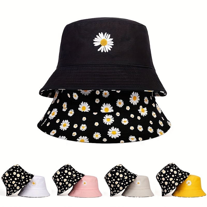 Summer Daisy Double-Sided  Buc - Bucket Hat Embroidered recension och pris