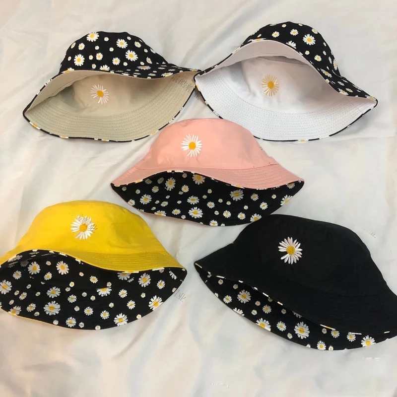Summer Daisy Double-Sided  Buc - Bucket Hat Embroidered recension och pris