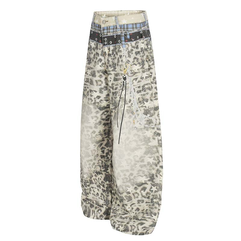 Men's Fashion Leopard Jeans Pa - Street Fashion Vibes recension och pris