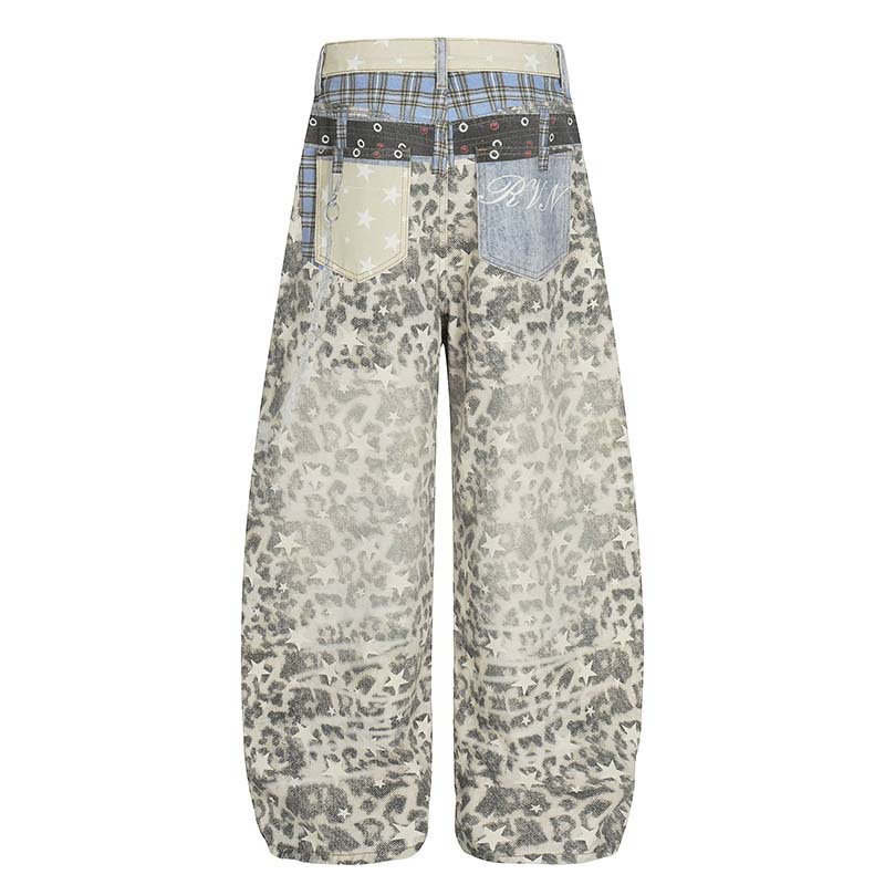 Men's Fashion Leopard Jeans Pa - Street Fashion Vibes recension och pris