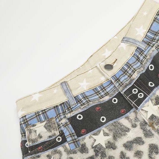Men's Fashion Leopard Jeans Pa - Street Fashion Vibes recension och pris