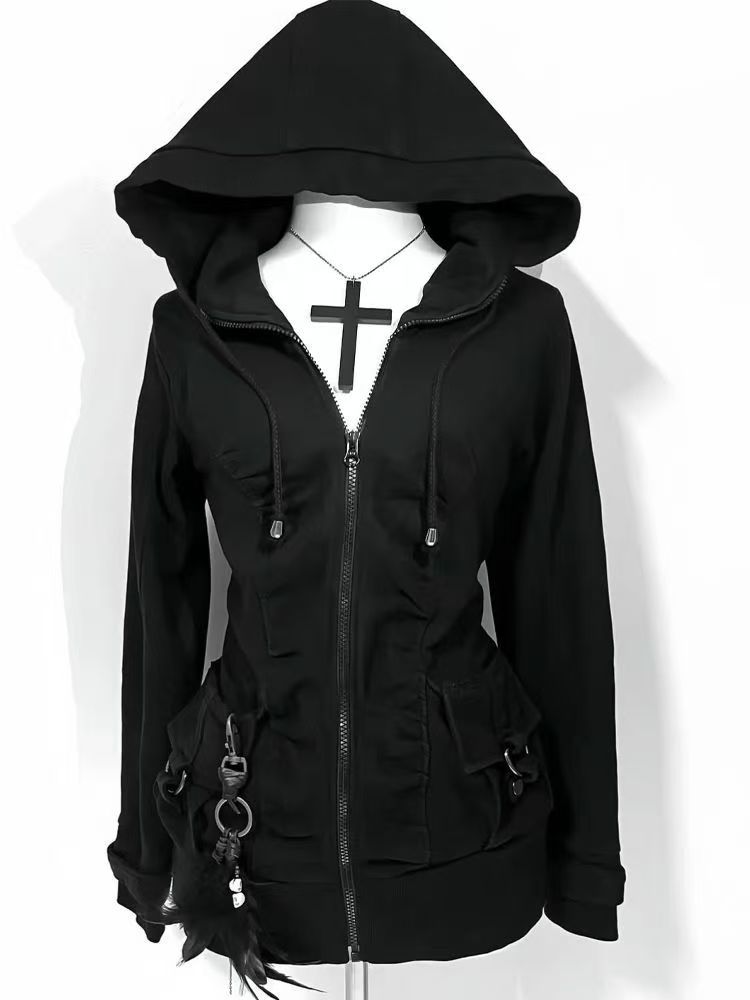 Black Fashion New Trend Women  - Street Fashion Zip Up Hoodie recension och pris
