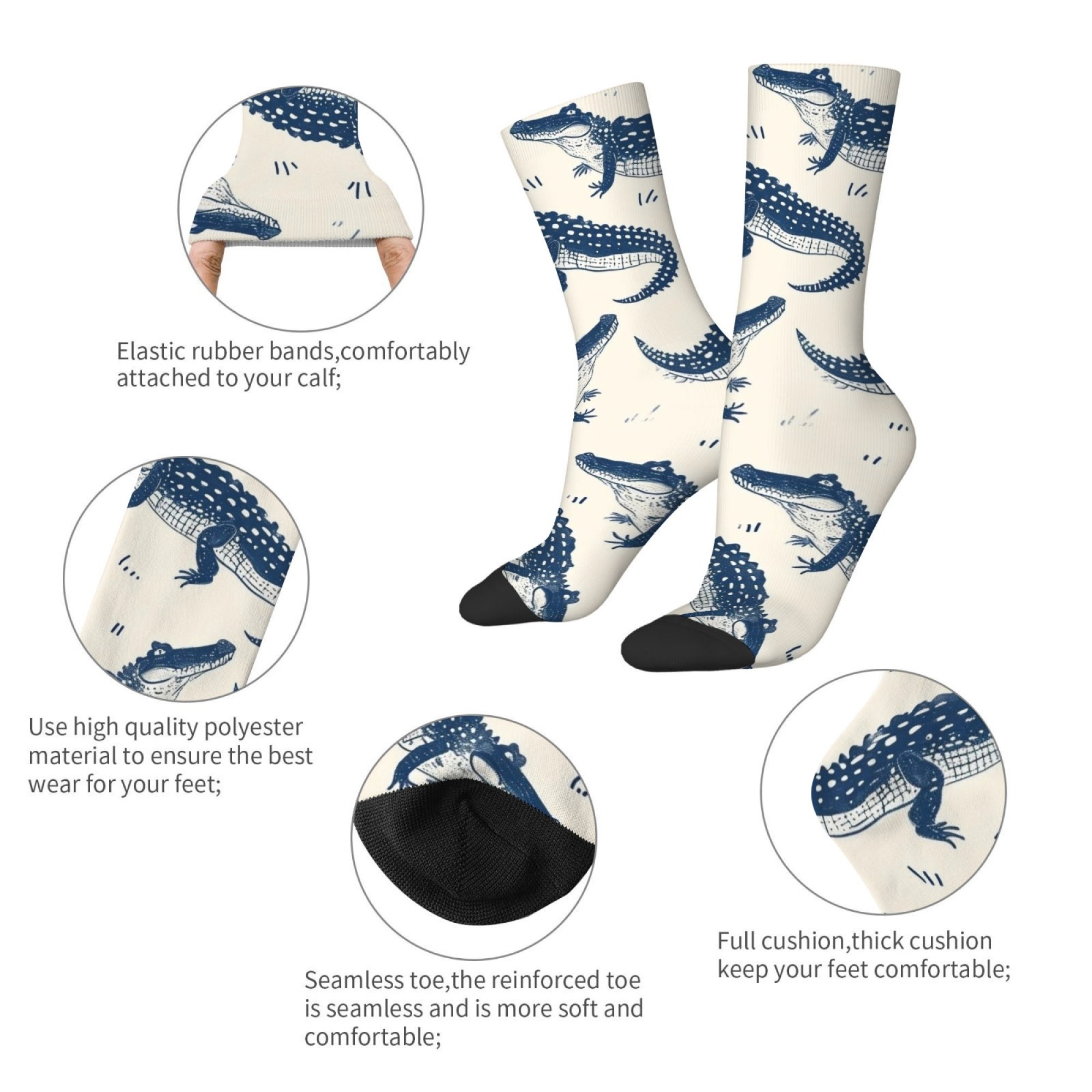 Cute Cartoon Crocodile Print M - Street Fashion Style Youtube recension och pris