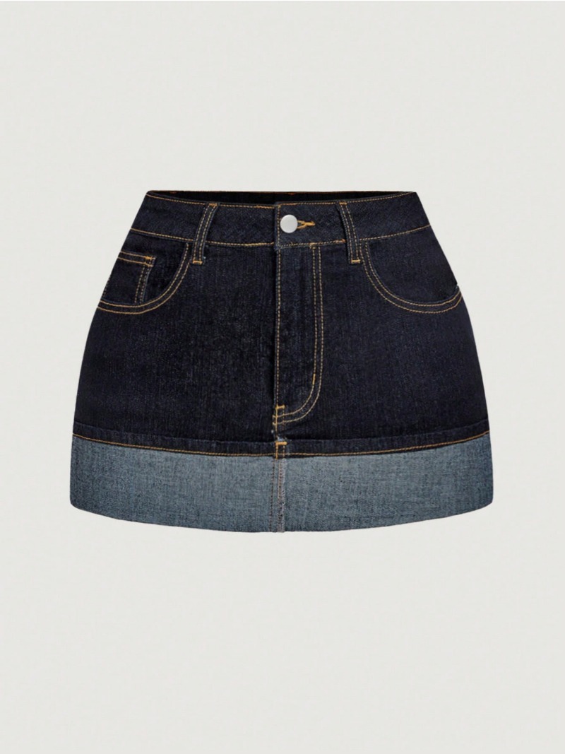 2026 New Two Tone Denim Mini S - Street Fashion Vintage recension och pris