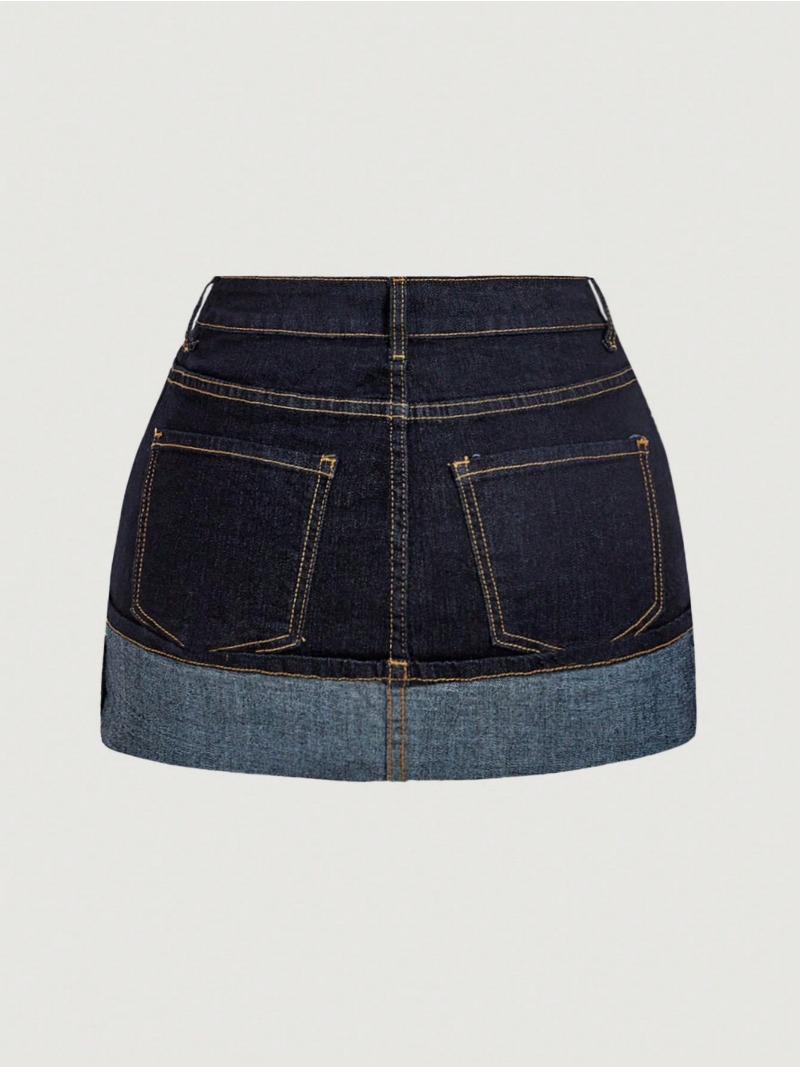 2026 New Two Tone Denim Mini S - Street Fashion Vintage recension och pris