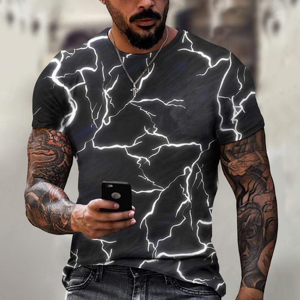 Lightning Graphic Men's T-Shir - Street Fashion Style Male recension och pris