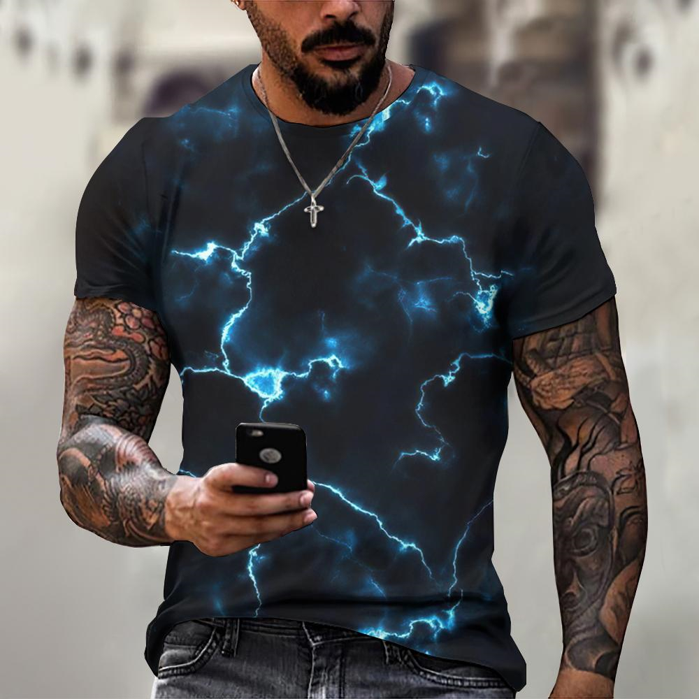 Lightning Graphic Men's T-Shir - Street Fashion Style Male recension och pris