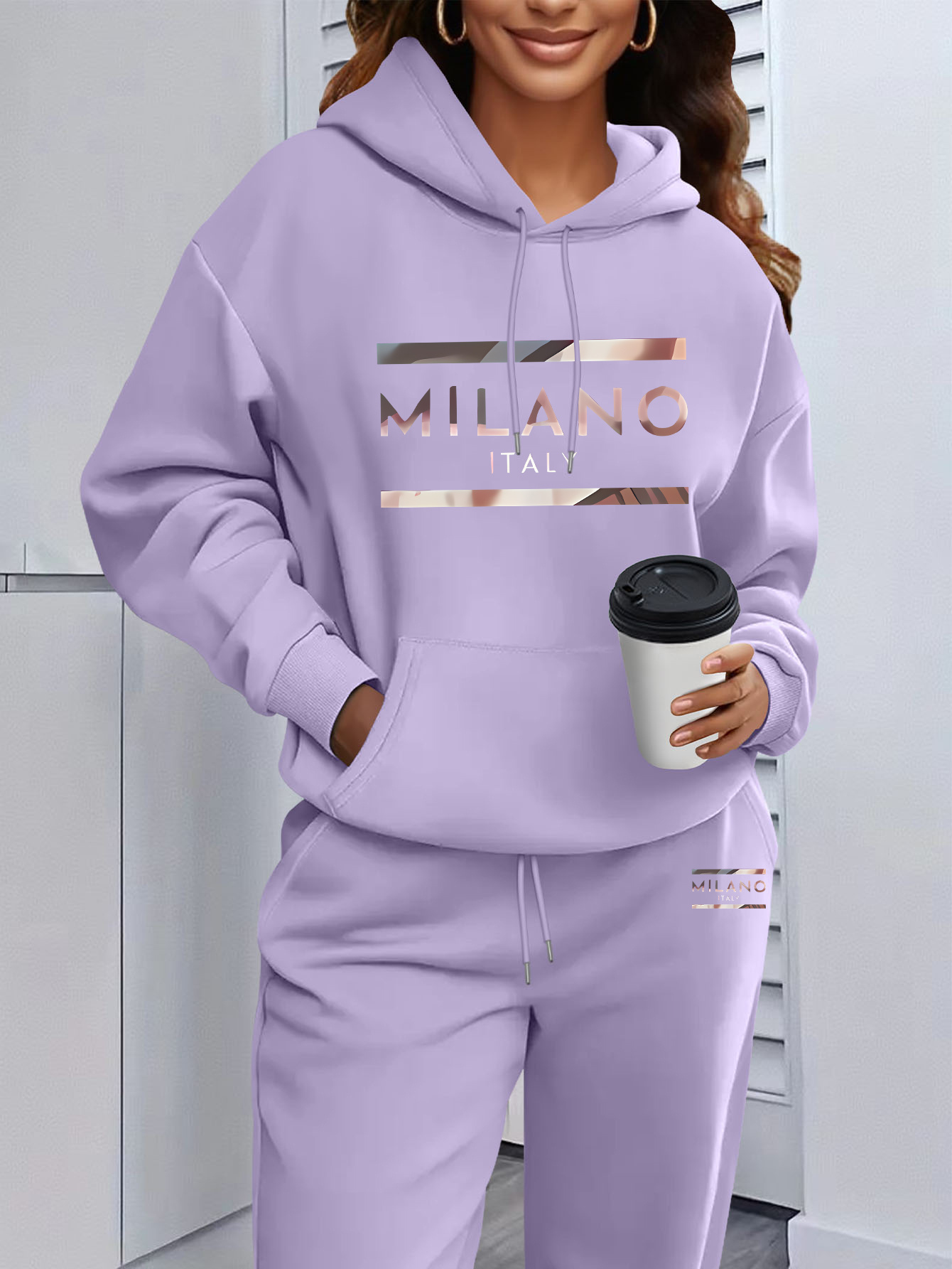 Women Milano Letter Print Hood - Street Fashion Milano recension och pris