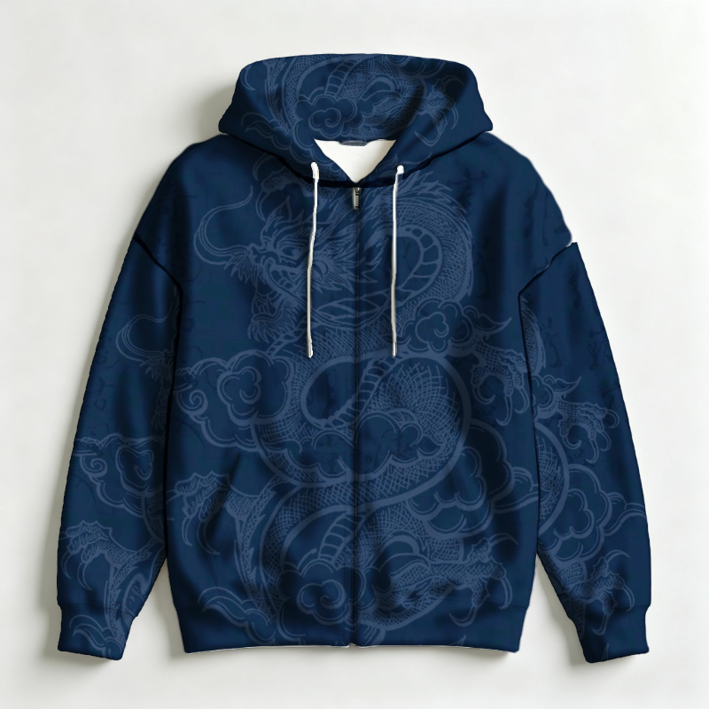 Men Zip Hooded Sweatshirt 3D A - Street Fashion Definition recension och pris