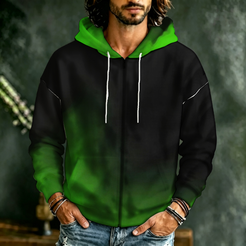 Men Zip Hooded Sweatshirt 3D L - Street Fashion Definition recension och pris