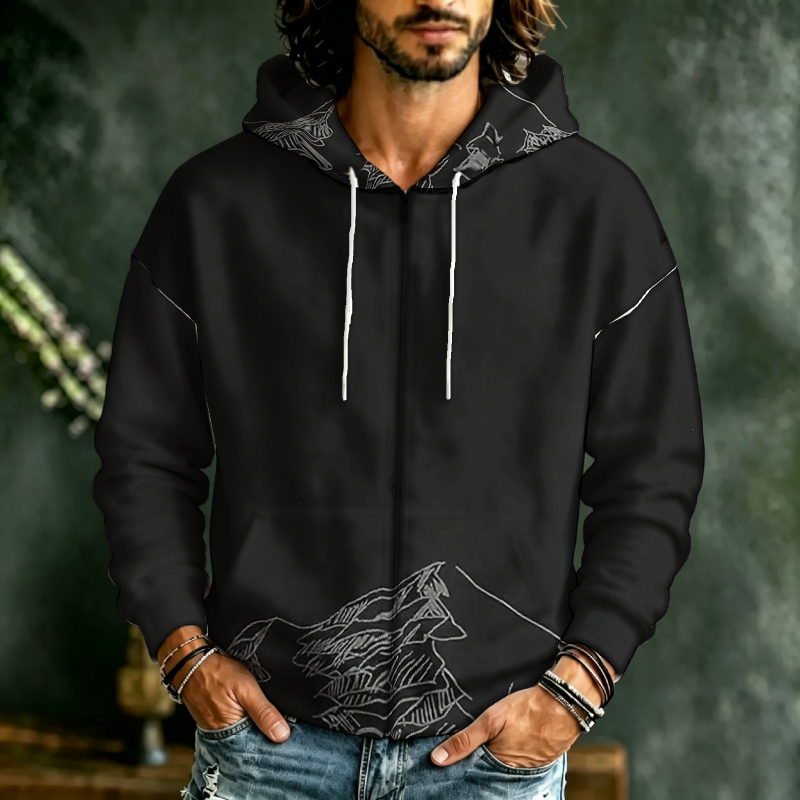 Men Zip Hooded Sweatshirt 3D L - Street Fashion Definition recension och pris