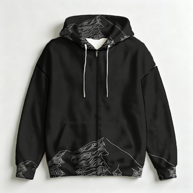 Men Zip Hooded Sweatshirt 3D L - Street Fashion Definition recension och pris