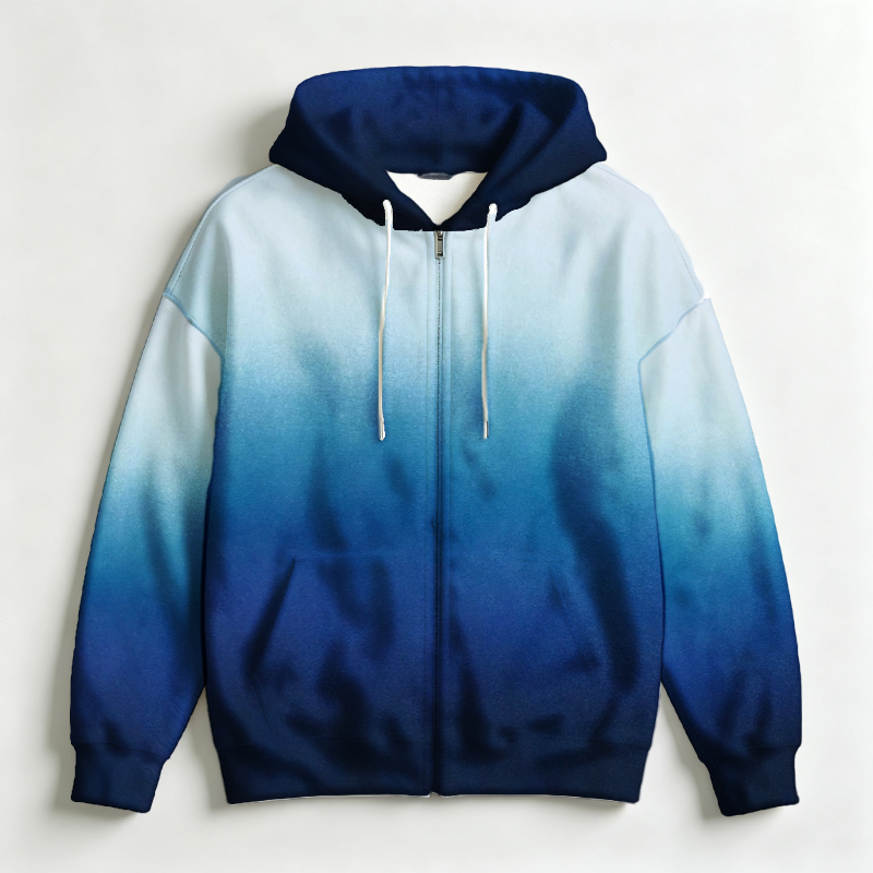 Men Zip Up Hoodie 3D Gradient  - Street Fashion Definition recension och pris