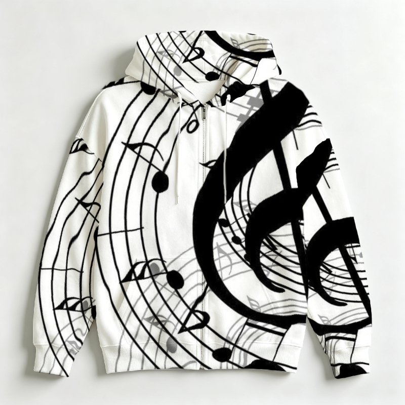 Men Zip Front Hoodie Music Not - Street Fashion Definition recension och pris