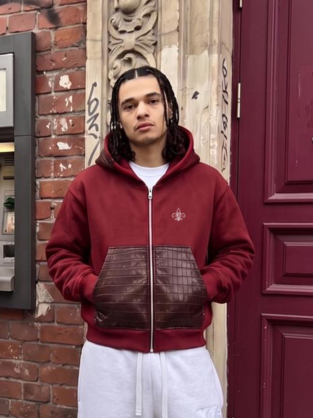 Unisex Crocodile Leather Stitc - Street Fashion Zip Up Hoodie recension och pris