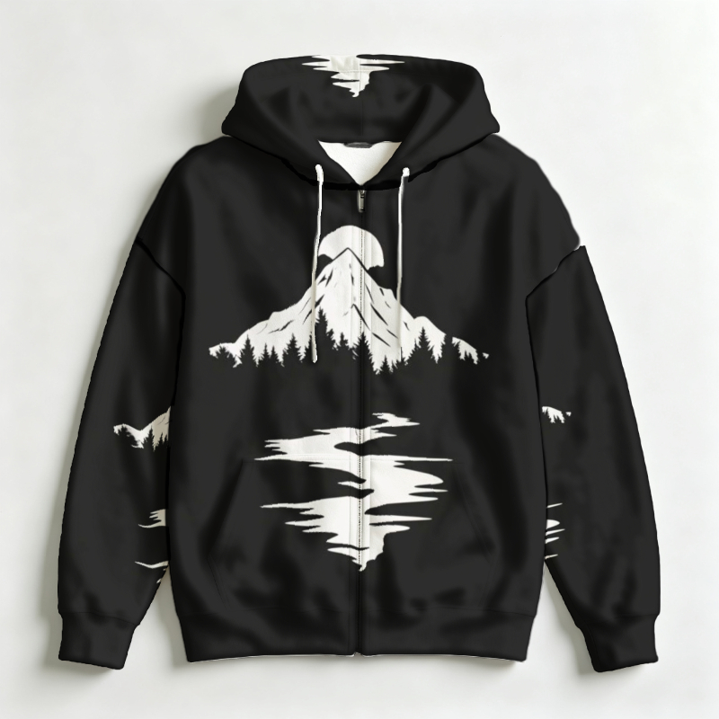 Men Zip Hooded Sweatshirt 3D A - Street Fashion Definition recension och pris