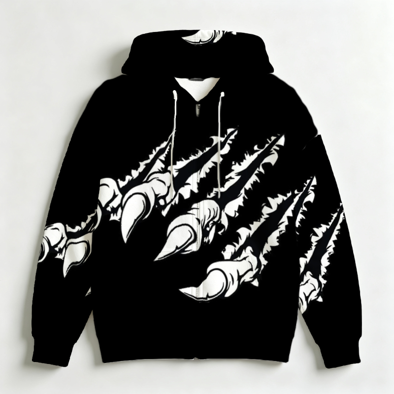 Men Zip Hooded Sweatshirt 3D B - Street Fashion Definition recension och pris