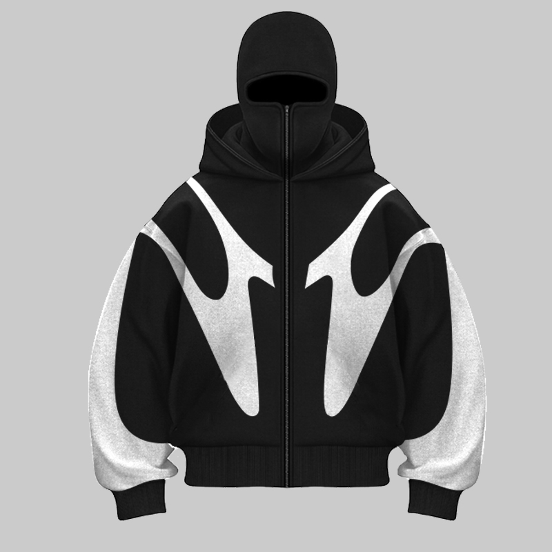 Retro Printed Devil Pattern Do - Street Fashion Zip Up Hoodie recension och pris