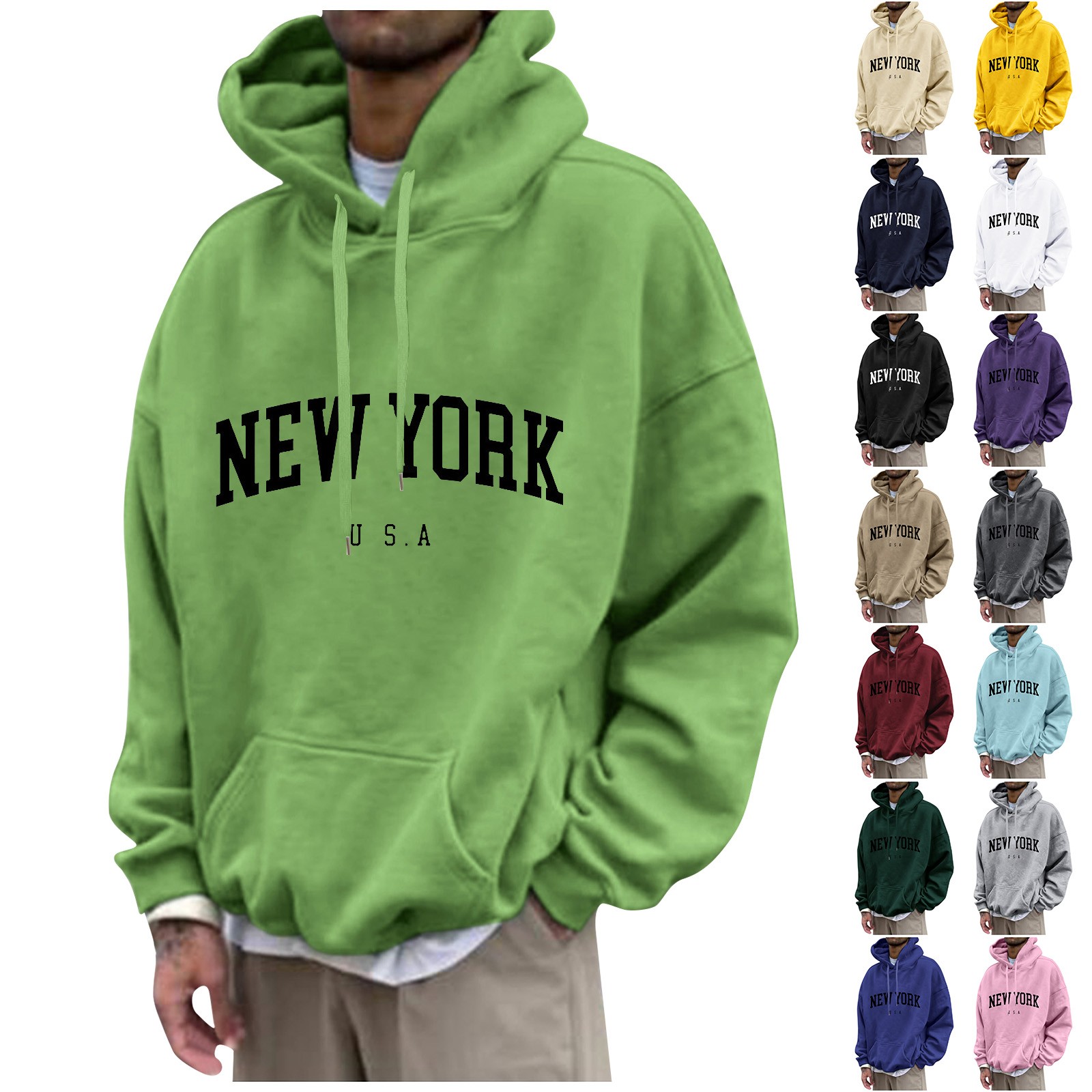 New York Print Mens Hoodies Fa - High Street Fashion New York recension och pris