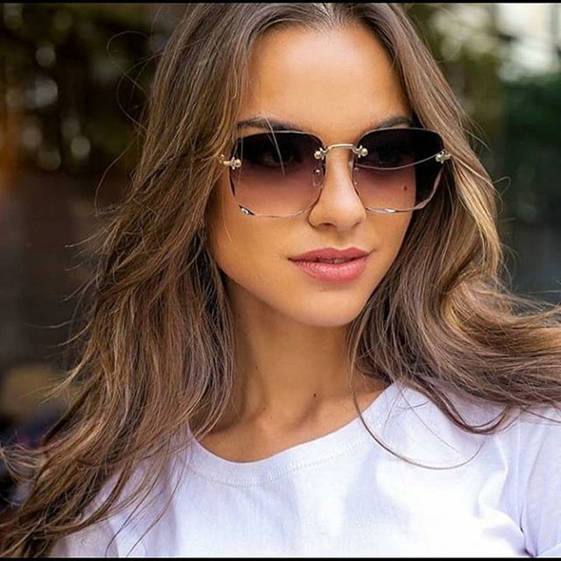 1/3PCS New Rimless Women's Sun - Street Fashion Brands recension och pris