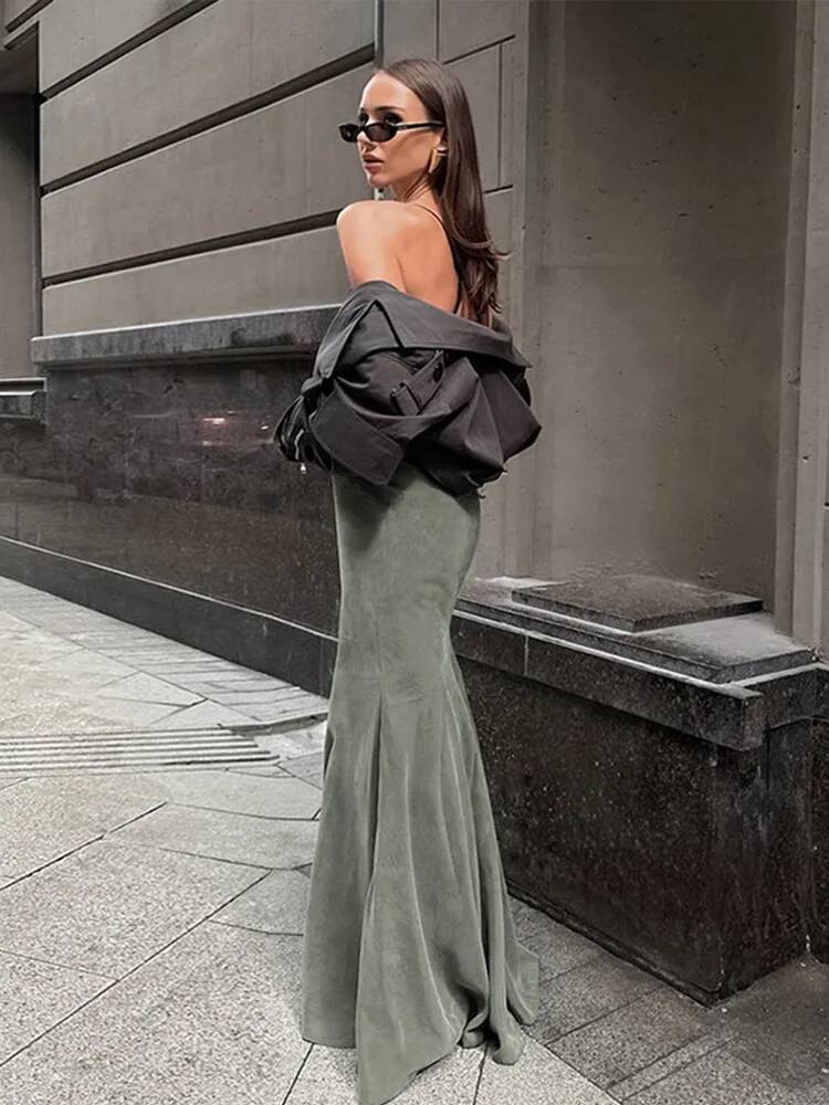 Velvet Green Long Women Fashio - Street Fashion Taiwan recension och pris