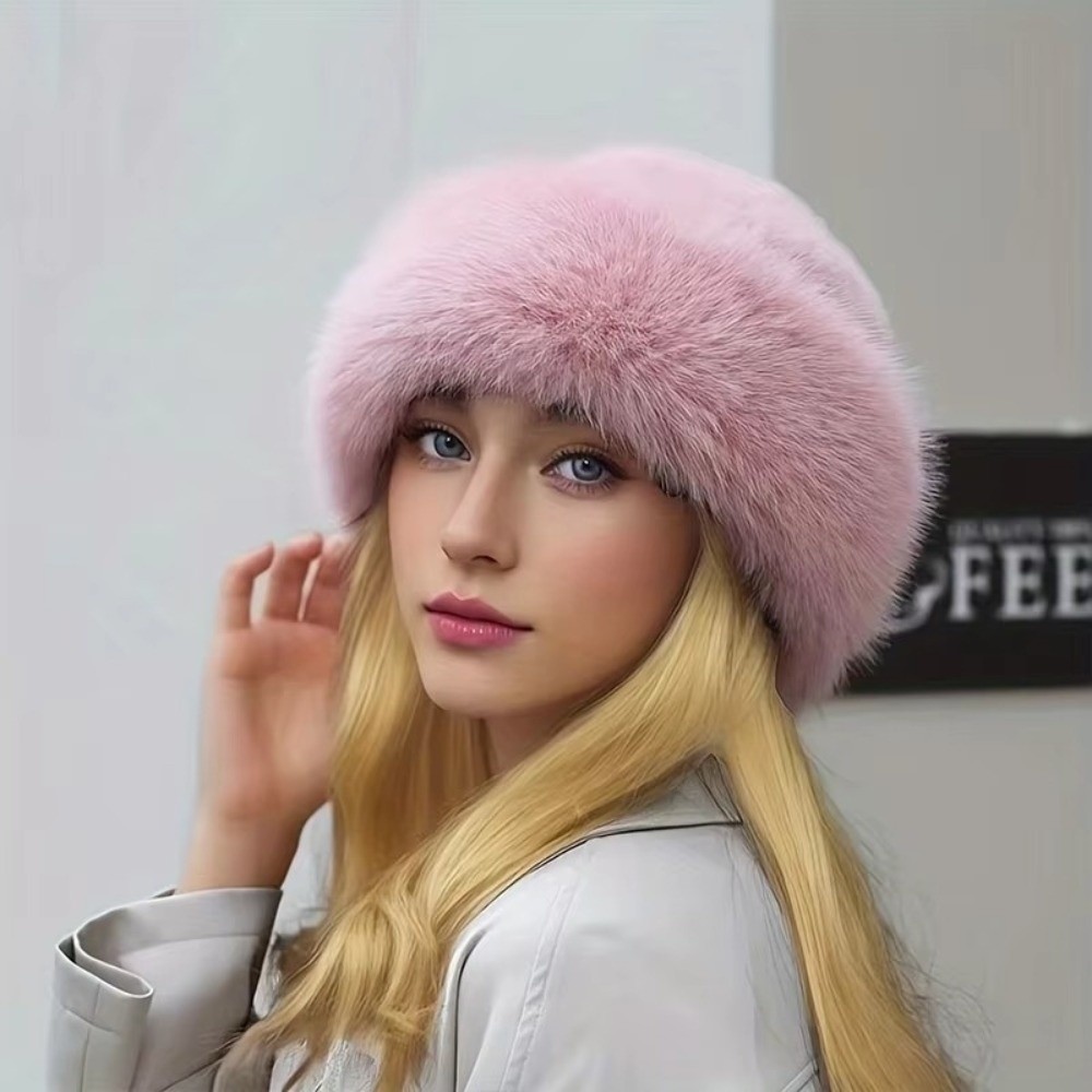 New Fluffy Fur Winter Hat Soli - Bucket Hat Embroidered recension och pris