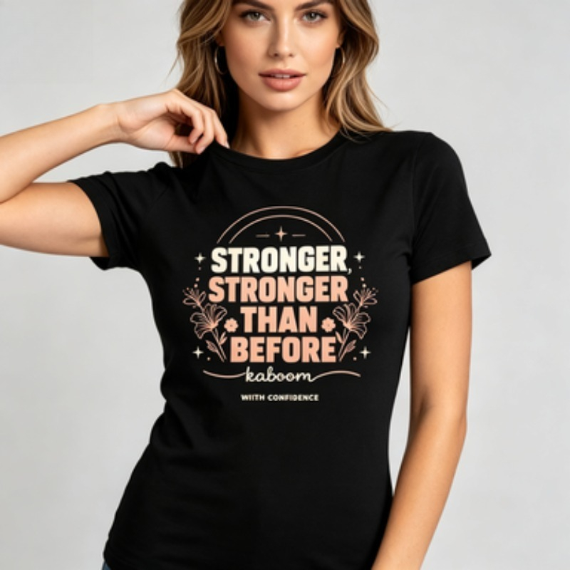 Crew Neck T‑Shirt,Empowering W - Street Fashion Vibes recension och pris