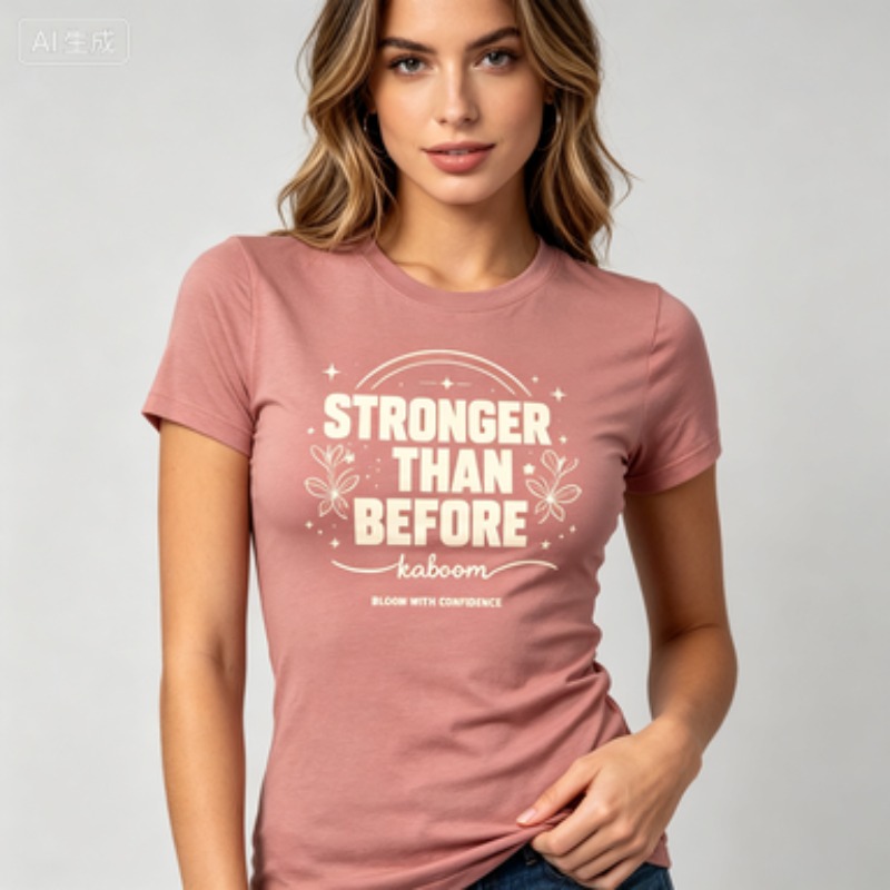 Crew Neck T‑Shirt,Empowering W - Street Fashion Vibes recension och pris