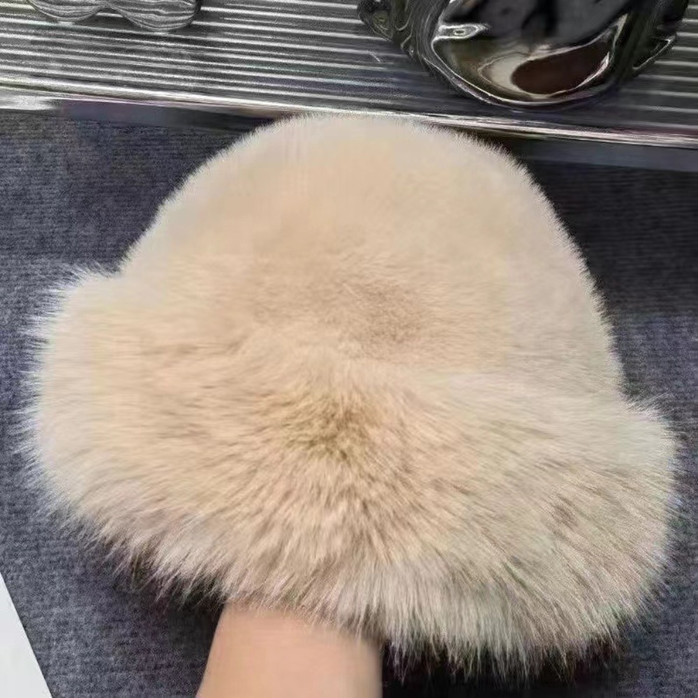 New Warm Fluffy Fur Bucket Hat - Bucket Hat Embroidered recension och pris