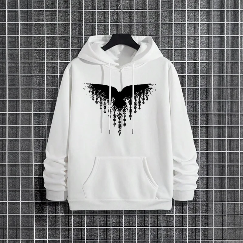 Raven Printed Mens Hoodie 2025 - Street Fashion Style Male recension och pris
