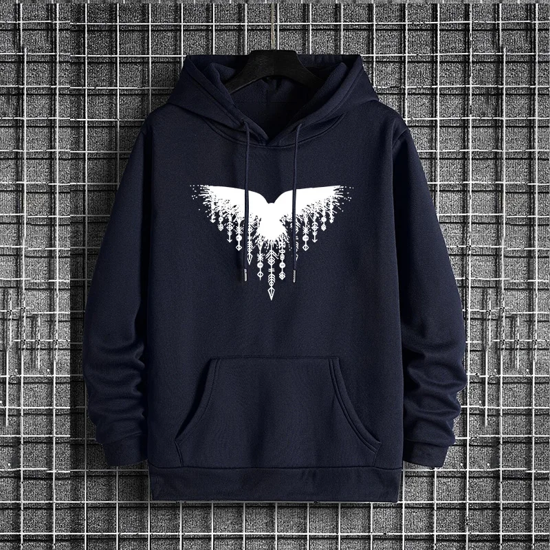 Raven Printed Mens Hoodie 2025 - Street Fashion Style Male recension och pris
