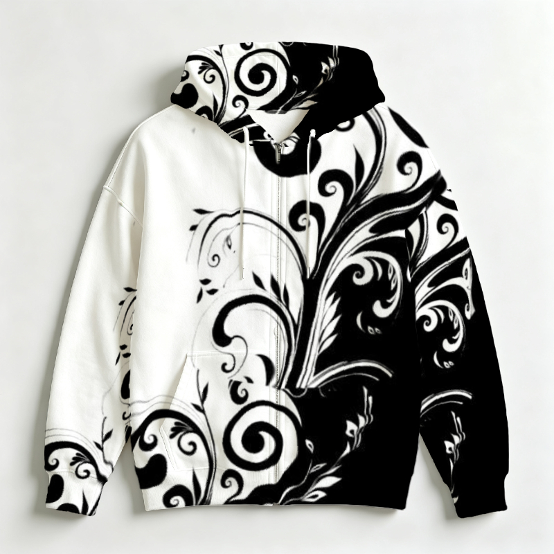 Men Zip Hooded Sweatshirt 3D B - Street Fashion Definition recension och pris