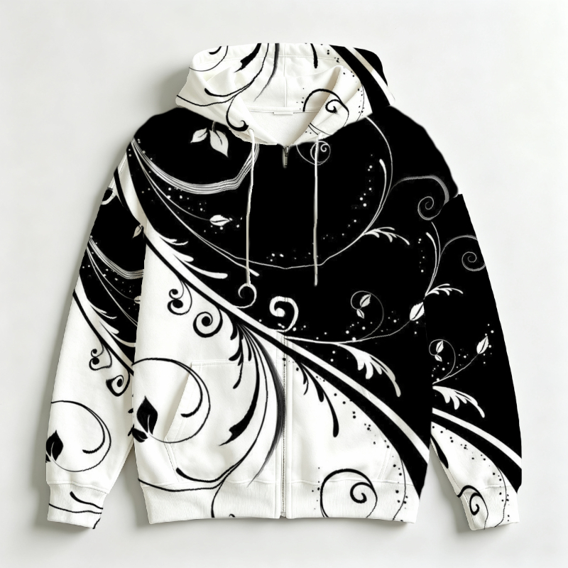 Men Zip Hooded Sweatshirt 3D B - Street Fashion Definition recension och pris