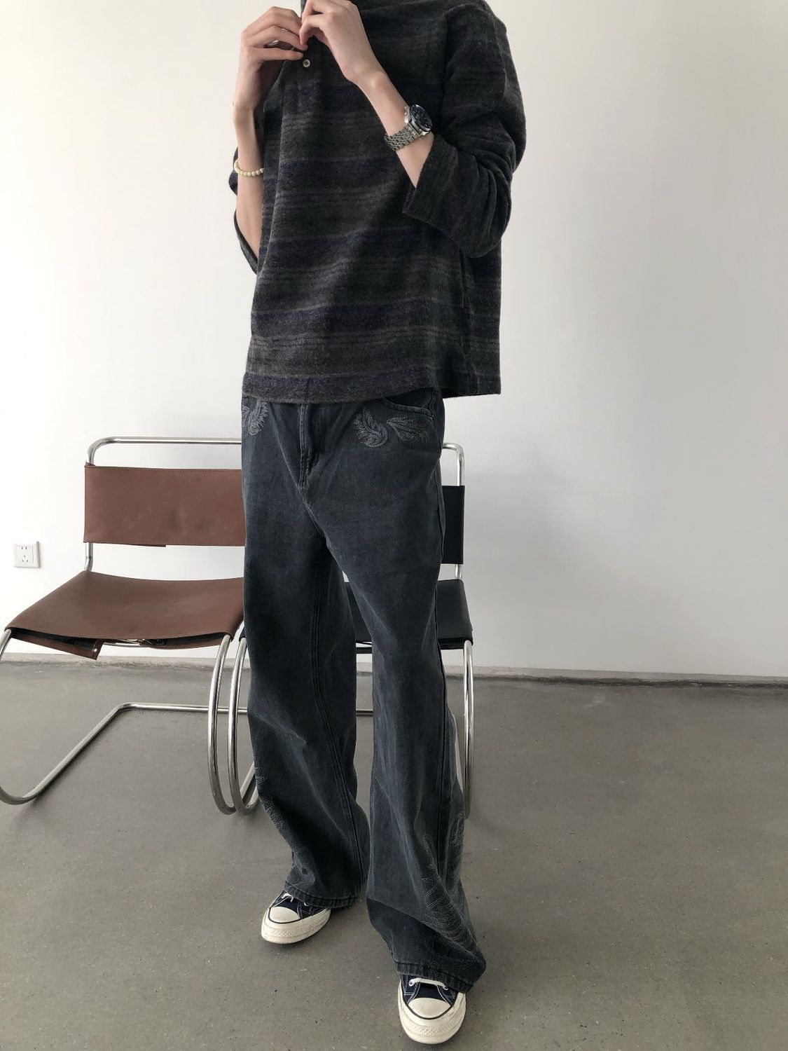 Men's Fashionable Embroidery P - Street Fashion Vibes recension och pris