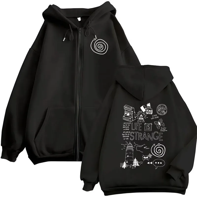 Life Is Strange Print Zipper H - Street Fashion Zip Up Hoodie recension och pris